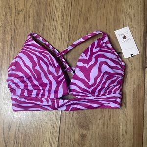 Shade &‎ Shore Purple Zebra Bikini Top